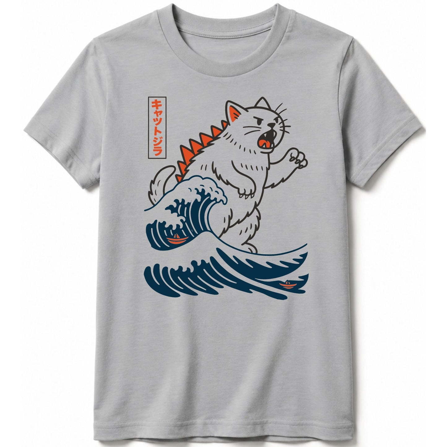 Wave Of Kyattojira Kids Tee Athletic Heather / S 24147763191802720843 Kids clothes