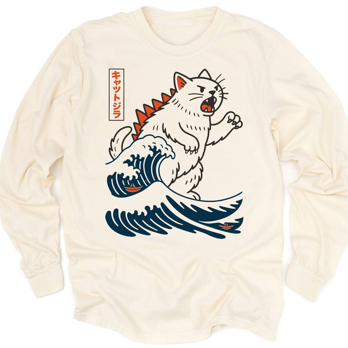 Wave Of Kyattojira Long Sleeve Ivory / M 79655248199931151897 Long-sleeve