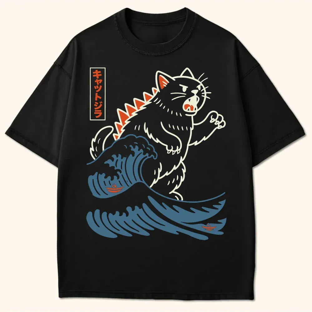 Wave Of Kyattojira T-Shirt Black / S 92774041714560490252 T-Shirt