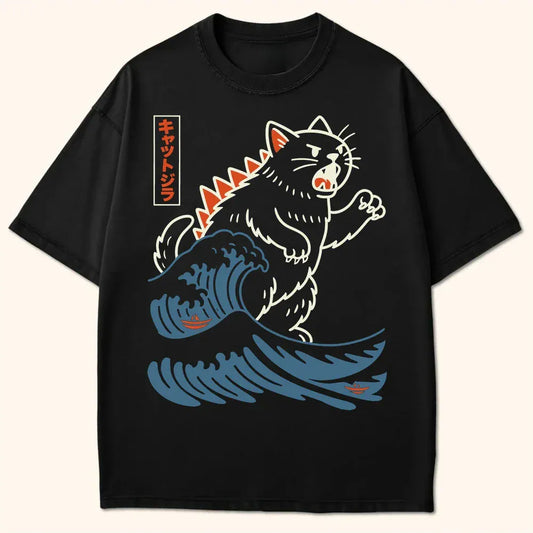 Wave Of Kyattojira T-Shirt Black / S 92774041714560490252 T-Shirt