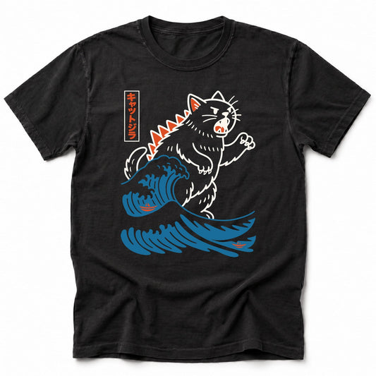 Wave Of Kyattojira T-Shirt Black / S 92774041714560490252 T-Shirt