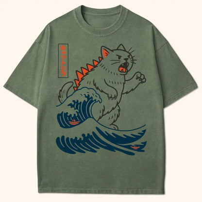 Wave Of Kyattojira T-Shirt Moss / S 26699736033618175607 T-Shirt