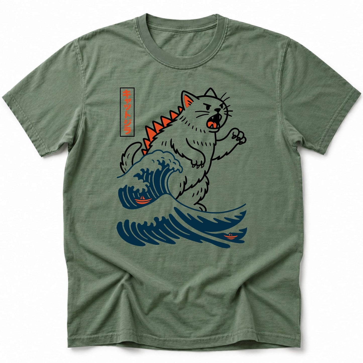 Wave Of Kyattojira T-Shirt Moss / S 26699736033618175607 T-Shirt
