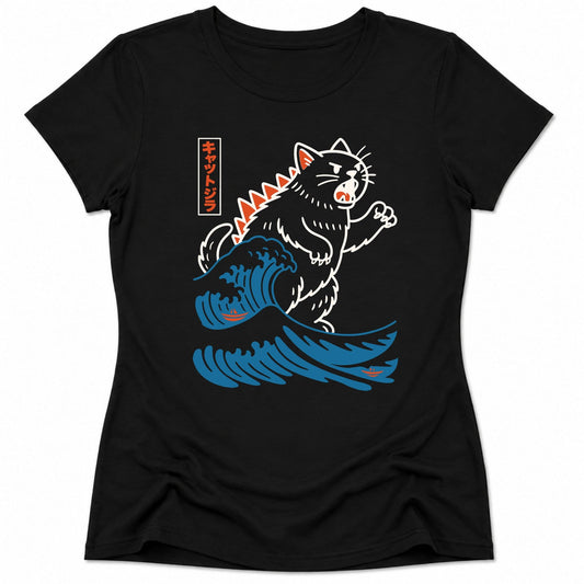 Wave of Kyattojira Womens Tee Black / S 25209794495735489499 T-Shirt