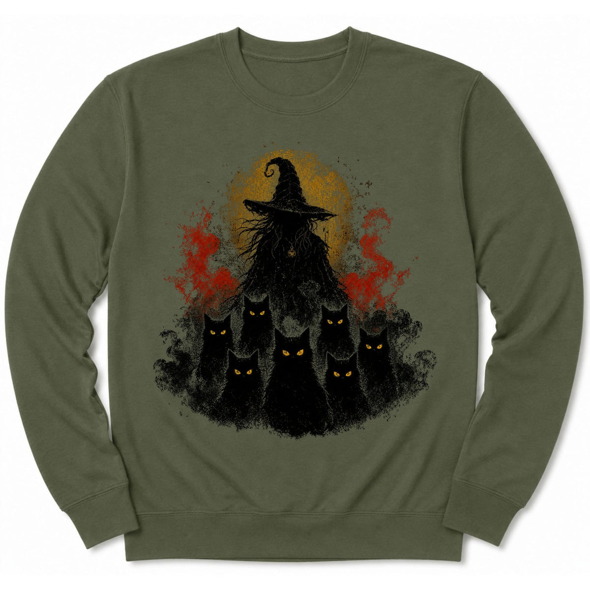 Witching Night Sweatshirt Military Green / S 28321967114106453200 Sweatshirt