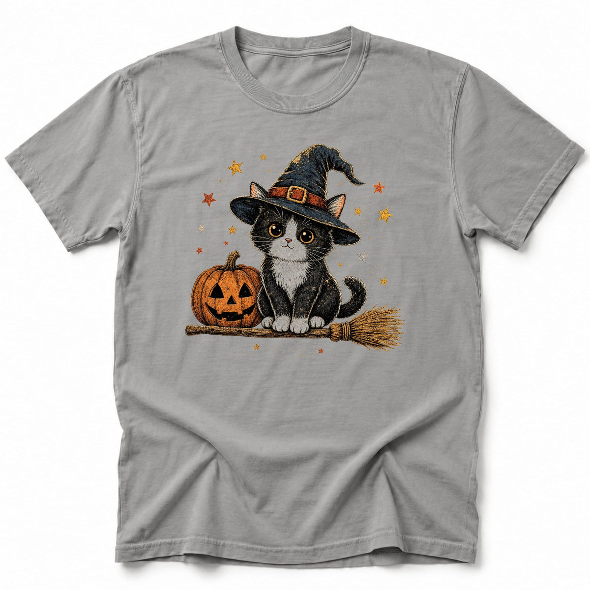 Witchy Cat T-Shirt Grey / S 24901081546328050786 T-Shirt