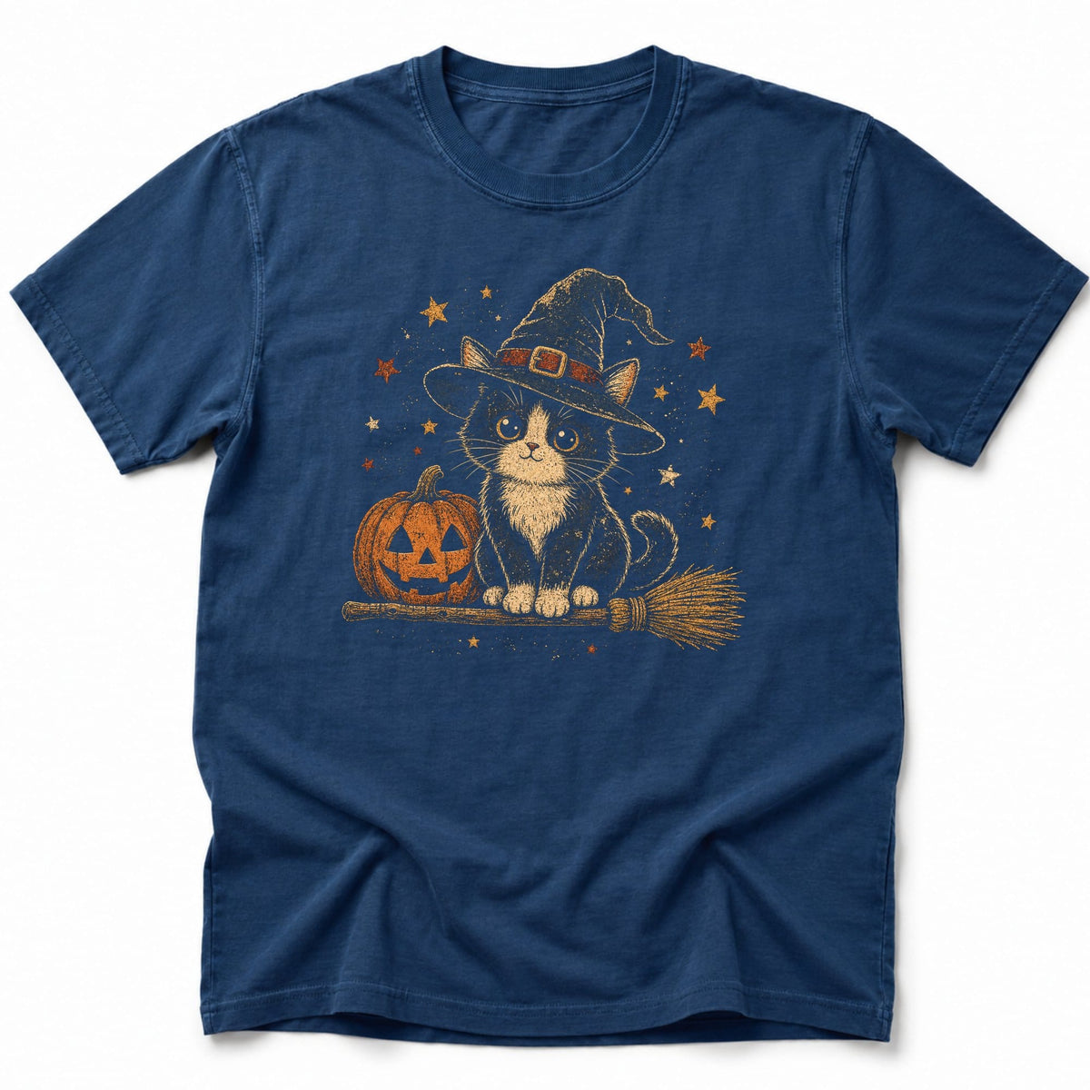 Witchy Cat T-Shirt Navy / S 30177487123340774000 T-Shirt