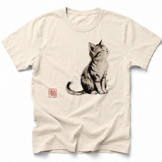 Zen Cat T-Shirt Ivory / S 19095020672744748226 T-Shirt
