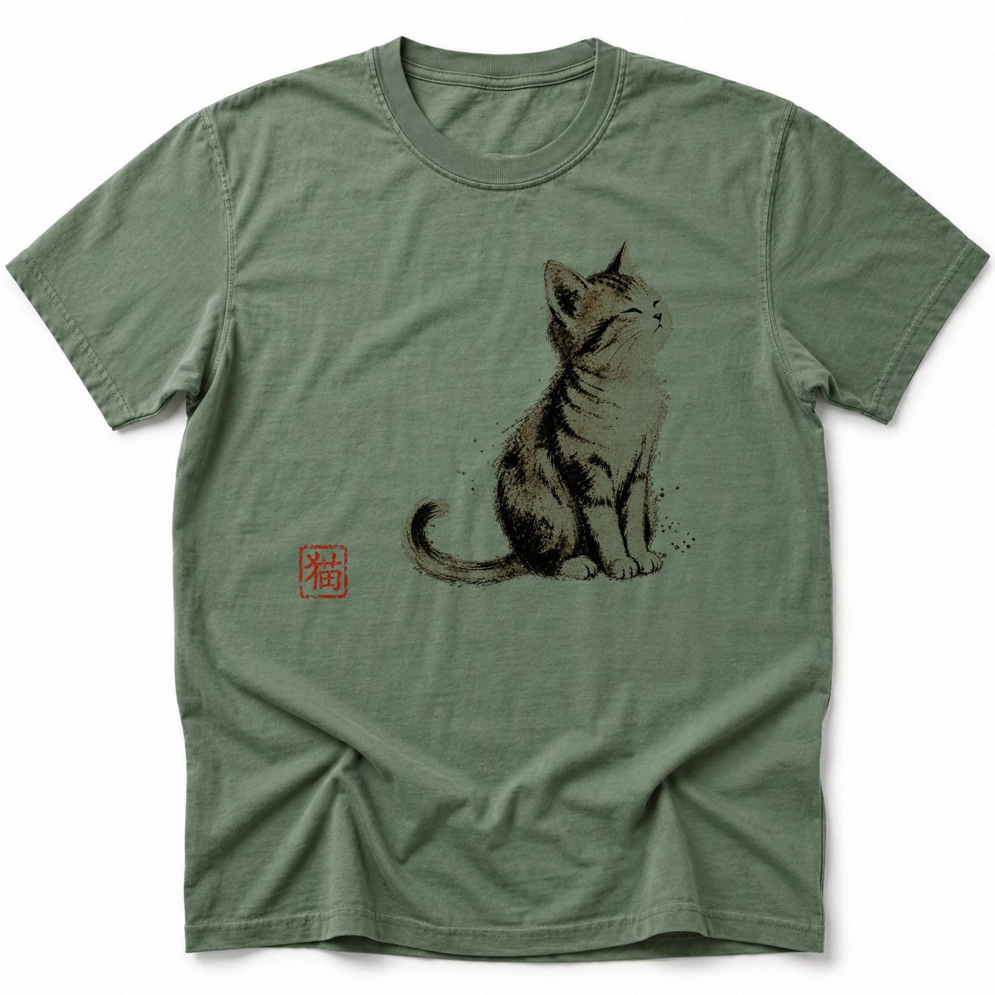Zen Cat T-Shirt Moss / S 24330750392793119020 T-Shirt