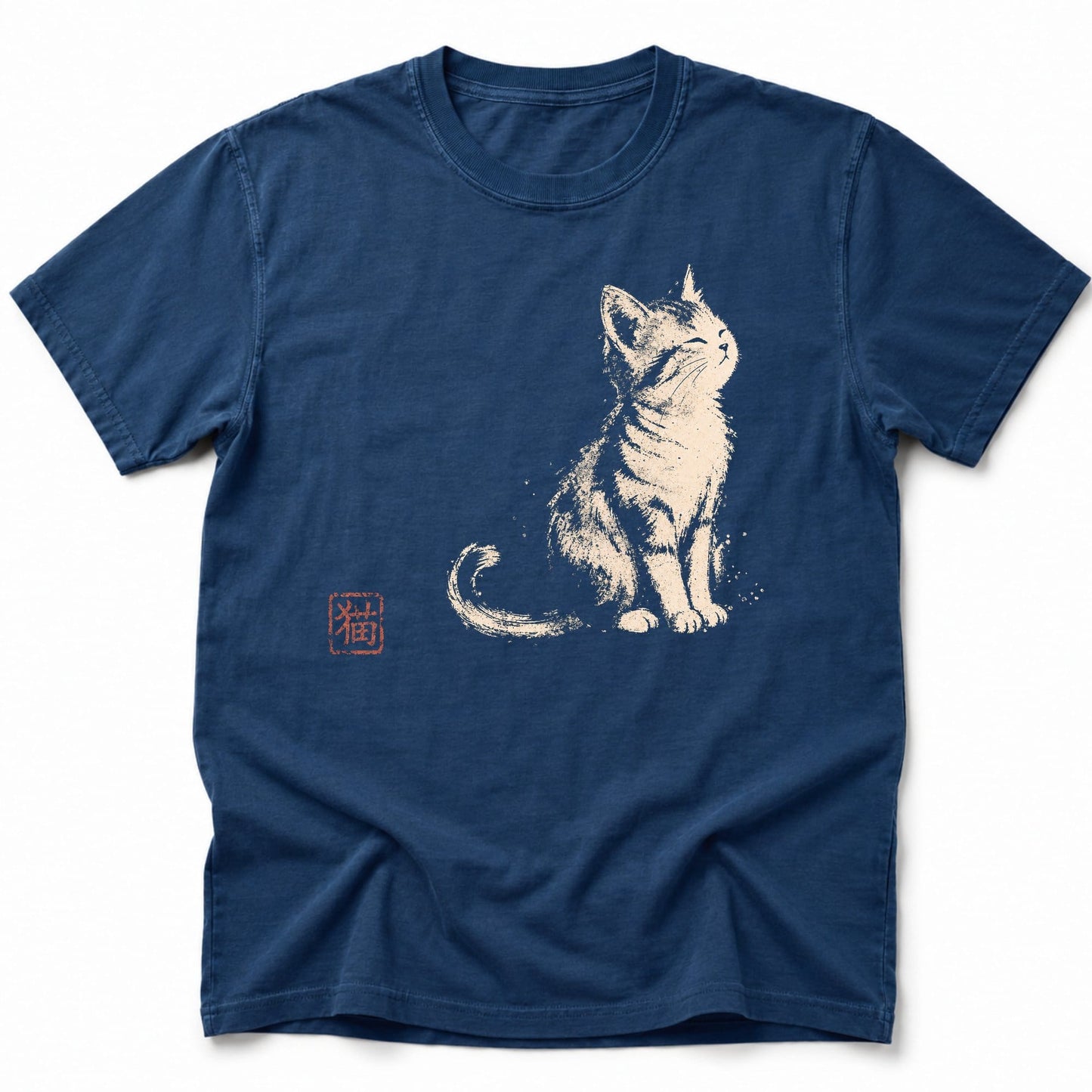 Zen Cat T-Shirt Navy / S 30510511429016872951 T-Shirt